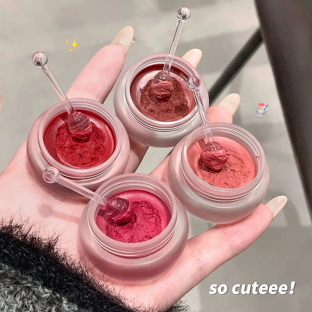 Enlatado lábio lama névoa batom hidratante veludo fosco mousse sólido brilho labial bochecha blush creme matiz lábios maquiagem cosméticos coreano — image 4