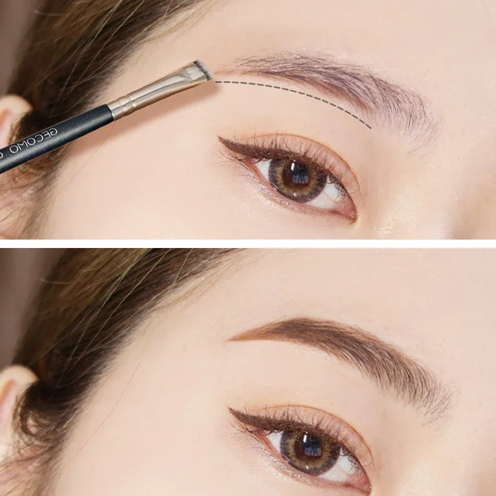 Kuas Rias Eyeliner Kuas Detail Alis Portabel Kuas Bulat Datar Bersudut Kecil Portabel Alat Rias Kecantikan Alis Liner Profesional — image 4