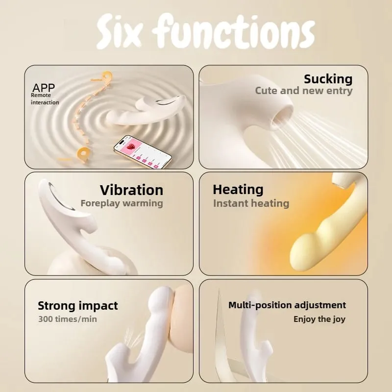 Clit Sucker Vibrator Dildo untuk Wanita G-Spot Clitoris Stimulator Pemanasan Dildo APP Kawalan Mainan Seks Wanita Barangan Dewasa — image 6