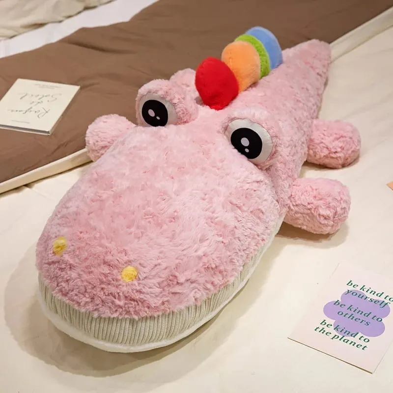 55/75cm sevimli yalan söyleyen timsah peluş yastık eğilimli duruş timsah dolması yastık çekyat şekerleme peluş oyuncak ev dekor hediye — image 8