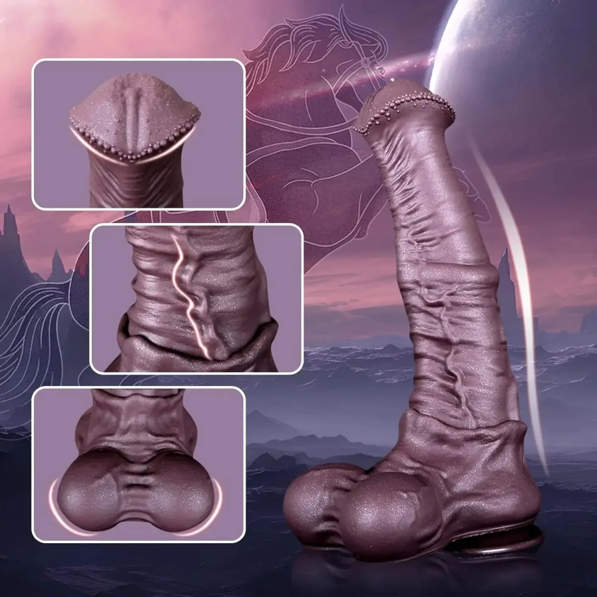 ขนาดใหญ่พิเศษม้าDildo 3.2 ''เส้นผ่านศูนย์กลางมอนสเตอร์ใหญ่Dildosพร้อมถ้วยดูดสำหรับAnalสัตว์แฟนตาซีของเล่นสำหรับผู้หญิงผู้ชายเกย์ 18 — image 2