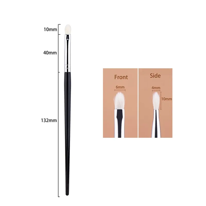 แปรงอายแชโดว์ผสมผมแพะ 100% ขนาดเล็ก Crease Blending แปรงแต่งหน้าที่แม่นยำ Eye Shadow Blending เครื่องมือแต่งหน้า