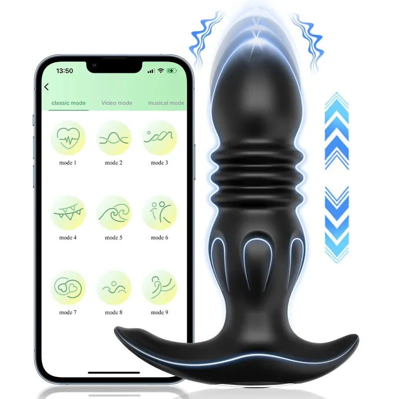 APP التحكم Thrusting جهاز تدليك للبروستاتا للرجال تلسكوبي الشرج هزاز لمثلي الجنس بعقب المكونات خاتم الديك السلع الكبار لعبة الجنس للرجال