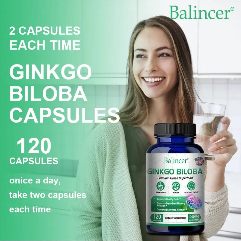 Ginkgo Biloba Ekstra Mukavemet Porsiyon Başına 1000mg - Beyin Fonksiyonunu ve Hafıza Desteğini Destekler 120 Vejetaryen Kapsül — image 6