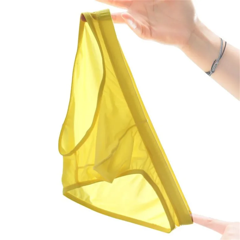 Plus Größe M-4XL Mann Eis Seide U Pouch Briefs Niedrige Taille Transluzente Nylon Unterwäsche Einteilige Sexy Ultra-dünne männliche Unterhose — image 9