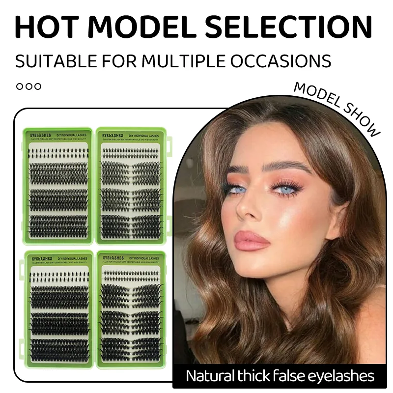 DIY Manga Spiky Cluster Lash Extensions Přirozený mega objem Individuální předřezané segmentované řasy pro domácí líčení očí — image 6
