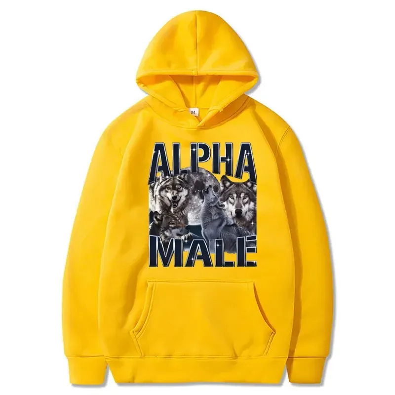 Wolf Pack Hoodie Unisex Alpha Male Moon Funny Retro Vintage Aesthetic Cool Trendy Oversized Casual Sport Sweatshirts — image 10
