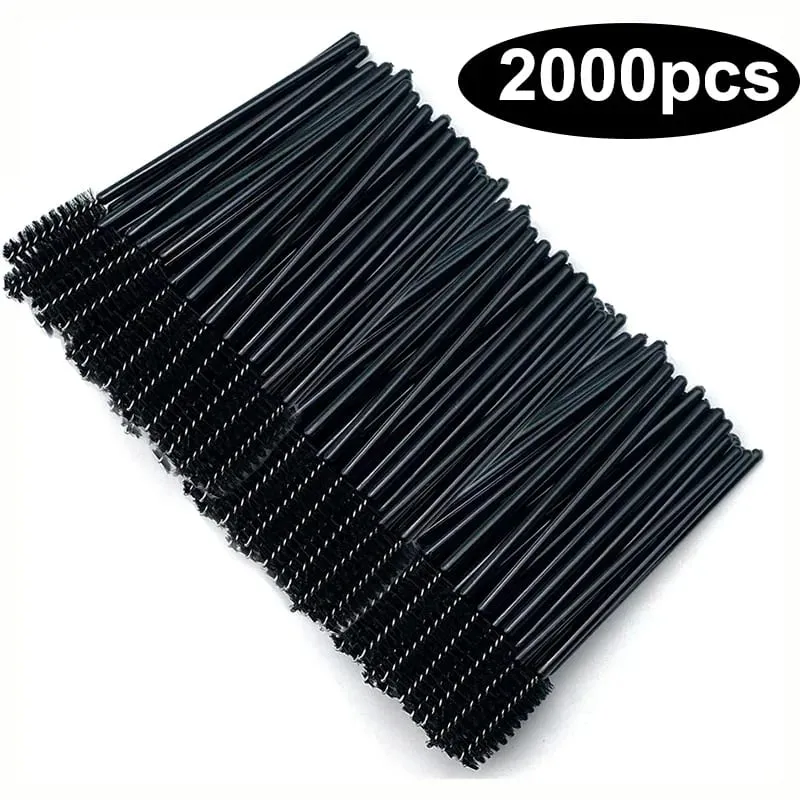 도매 50/1000/2000pcs 스풀리 브러쉬 애플리케이터 메이크업 도구 속눈썹 브러쉬 마스카라 완드 도매 눈썹 속눈썹 청소 — image 1