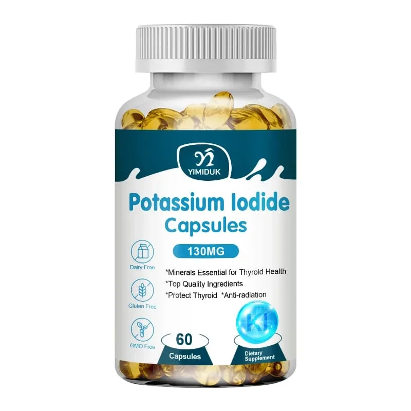 โพแทสเซียมไอโอไดด์แคปซูล KI (ไอโอดีนเสถียร) 130 mcg ต่อวัน - อาหารเสริมสำหรับต่อมไทรอยด์