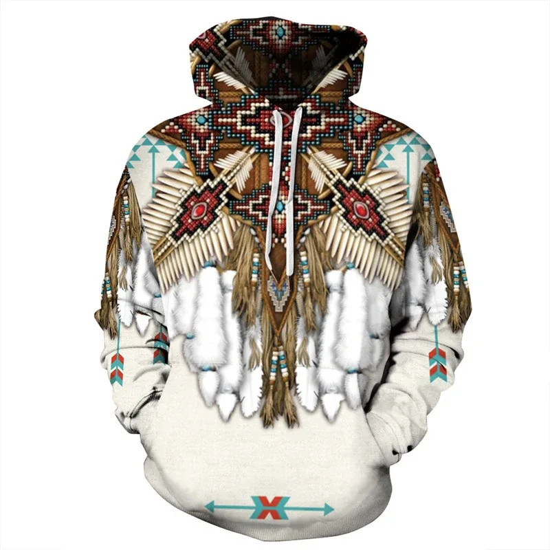 Fashionable 3D Printed Bohemian Pattern Men's Top Fashionable Men's Loose Large Sports Hoodie Street Retro Long Sleeve Hoodie — image 8
