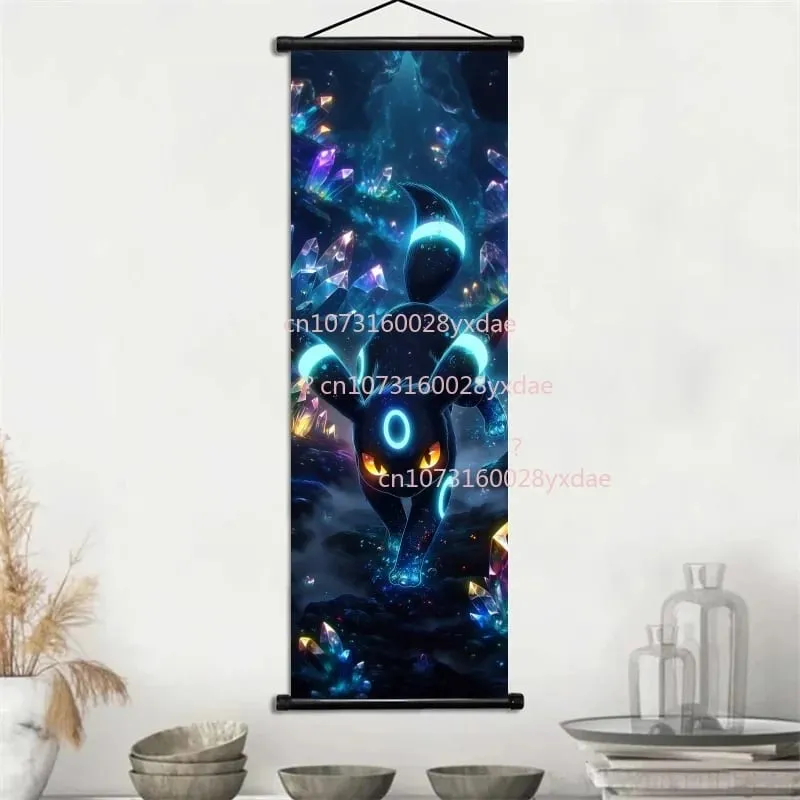 Anime-gedrucktes Pokemon-Poster, Cartoon-Wandkunstwerk, Gengar, Eichhörnchen, Bulbasaur, Pikachu, Hängerolle, Familienzimmer-Dekoration — image 3
