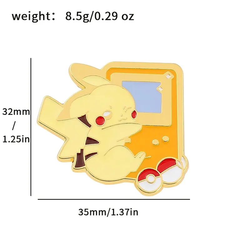 Cute Pikachu Brooch Anime Figures Gengar Psyduck Squirtle Togepi Bulbasaur Enamel Lapel Pin Badges on Backpack — image 14