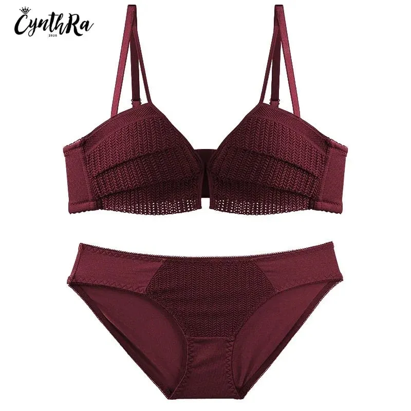Lingerie Set Female Deep V Sexy Thick Wireless Seamless Push Up Comfort Bra And Panty Set Breathable Underwear For Women — image 7
