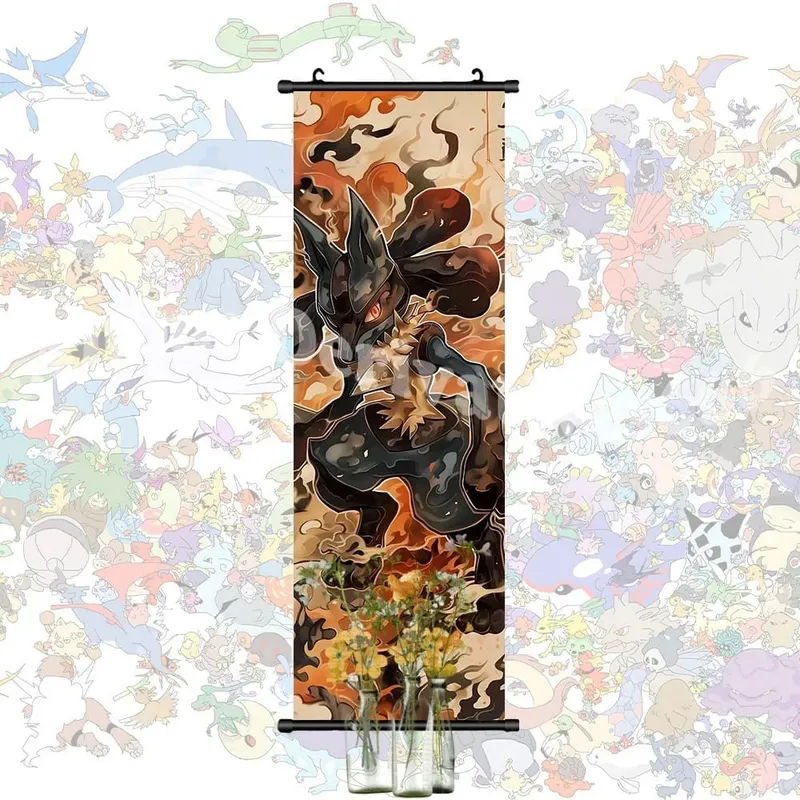 Poster stampato Anime Opere d'arte da parete Gengar Immagini Charizard Dipinto su tela Pikachu Appeso Pergamene Home Room Decor — image 11