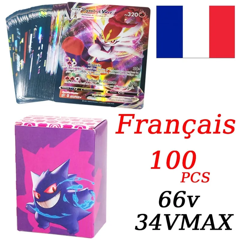 Cartes Pokemon VMAX V EX GX MEGA Version française, Collection de cartes, entraîneur de combat, jouets de noël pour enfants, cadeau — image 9