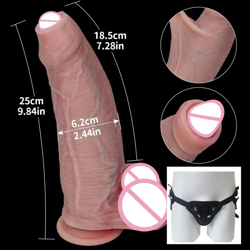 Pas cher doux bite réaliste Strapon gros gode peau sentir petit pénis Double Silicone ventouse bite Gay Anal jouets sexuels hommes femmes — image 12