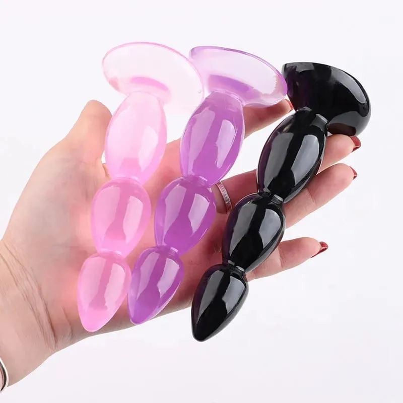 Perline plug butt Plug anale morbido con ventosa ano Toys Big Balls Silicone G-Spot Stimolante Butt Plugs Giocattoli adulti del sesso per coppia — image 4