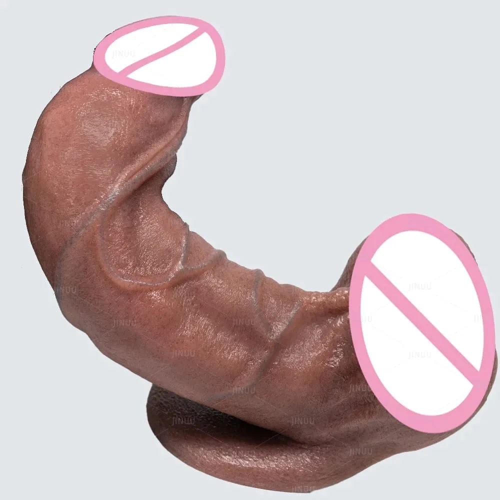 XXL Thick Silicone Dildo with Large Suction Cup Skin-Friendly Soft Silicone Massager Realistic Pore-Level Texture Penis Sex Toy — image 1