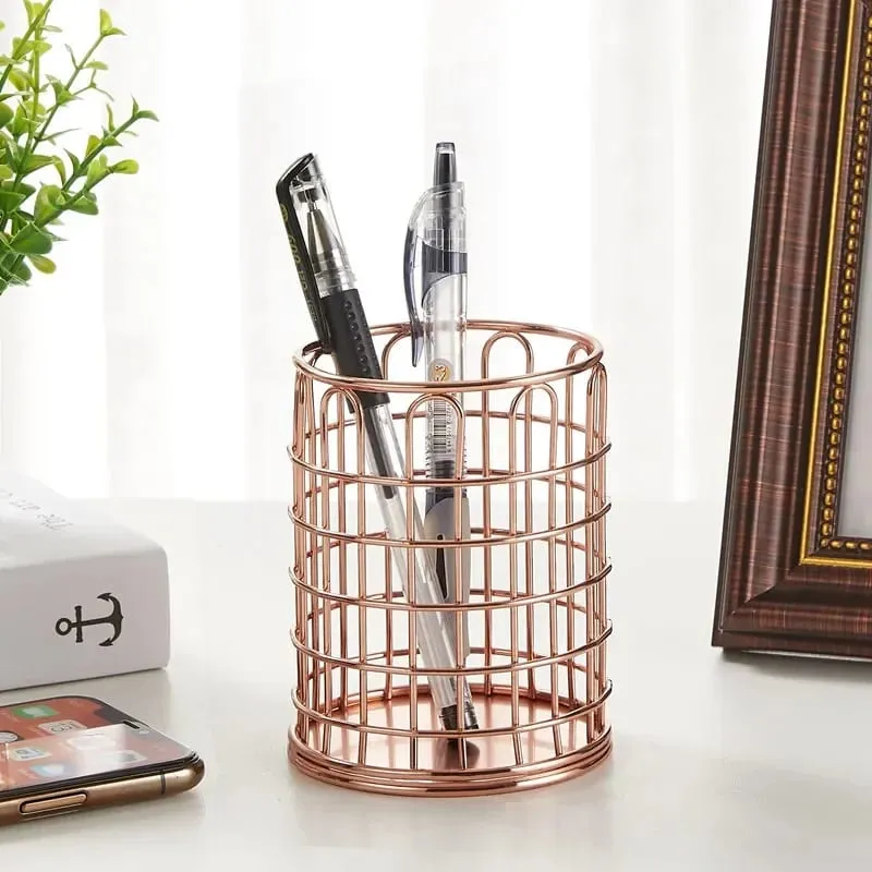 Kosmetika Sminkborstar Förvaringslåda Cylindrisk Etui Förvaring Läppstift Borst Pennhållare Organizer Smidesjärn Penna Förvaring — image 4