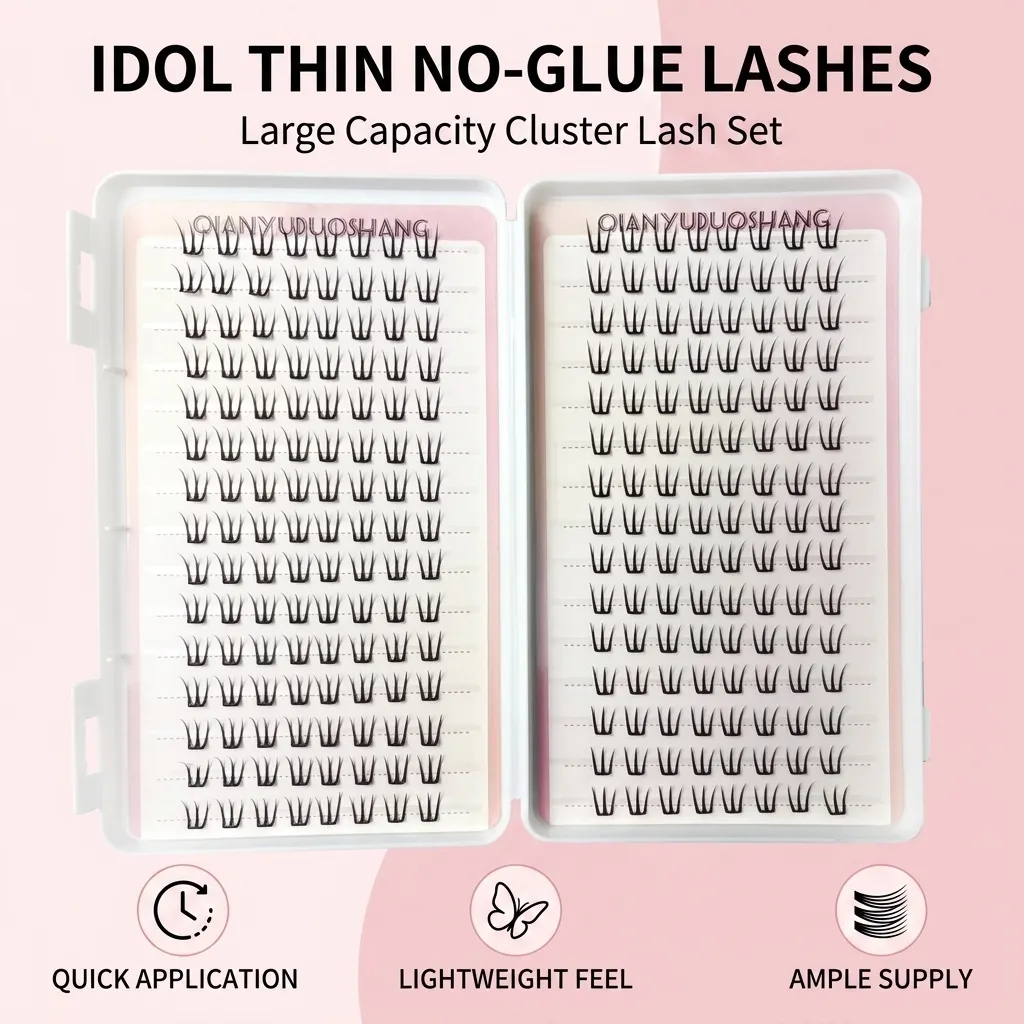 Faux cils Idols pour femmes, 30 rangées, Volume naturel, maquillage quotidien des yeux, pour femmes débutantes, grande capacité, boucles C, en Fiber synthétique — image 1