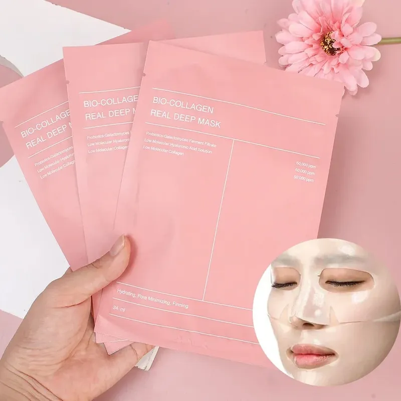 Masque Facial au collagène jetable, 3 pièces, fendu, hydratant en profondeur, soins pour la peau, beauté pour femmes — image 7