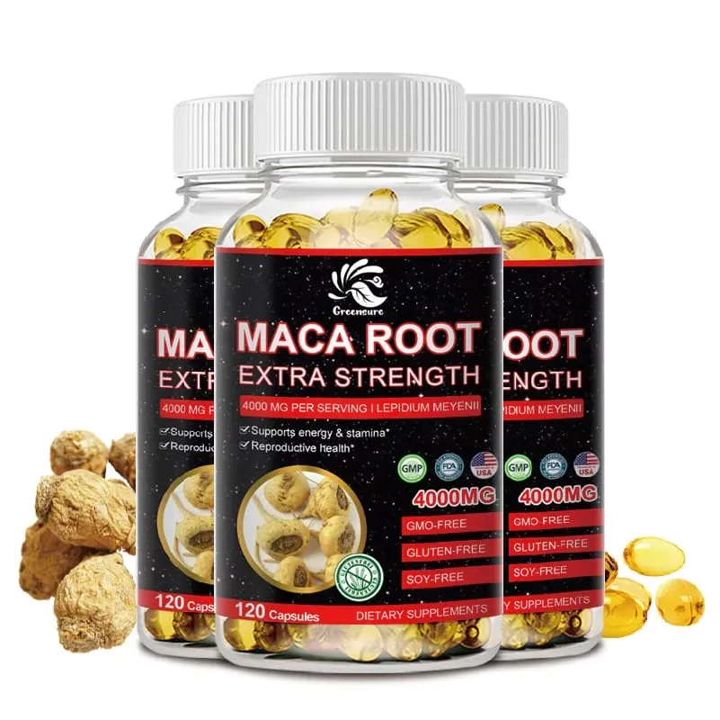 Greensure Organic Maca Root Powder Capsules 4000 มก. พร้อมอาหารเสริมสารสกัดจากราก Maca สำหรับผู้ชายและผู้หญิง — image 8