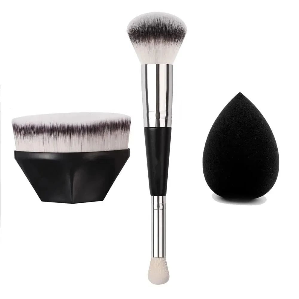 Abgerundeter, sich verjüngender Foundation-Pinsel mit zwei Enden, Make-up-Pinsel mit kurzen Haaren, Make-up-Pinsel mit doppeltem Verwendungszweck für flüssiges Cremepulver — image 5