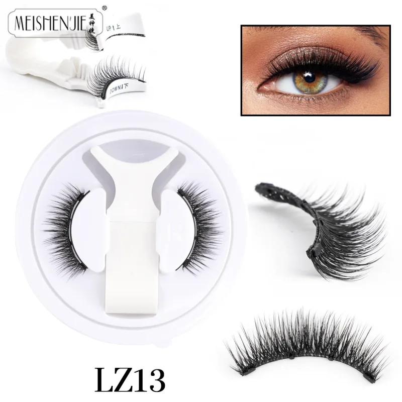 1/3 คู่ Magnetic Eye Lashes ขนตาทำด้วยมือ Soft Reusable Magnetic Lashes ดูธรรมชาติ 3D False Lashes แต่งหน้าแหนบชุด