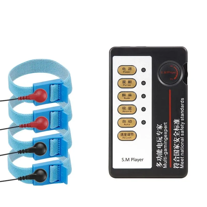 Fibres conductrices de choc électrique, anneau de pénis, extension de thérapie, Massage e-stim, Kit de produits sexuels BDSM Gay pour hommes, Masturbation — image 14
