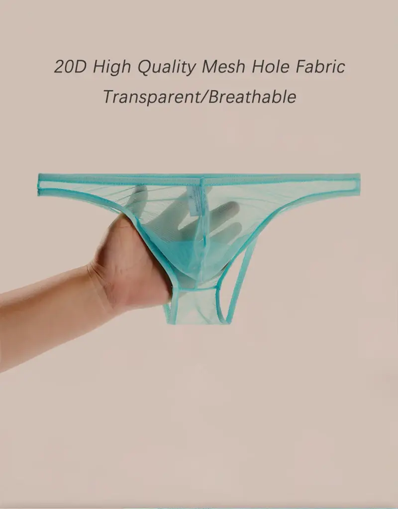 3Pcs/lot Men's Sexy See Through Briefs Mesh Sheer Transparent Seamless Panties Underwear Low-Rise Ultra-Thin Male Underpants — image 2