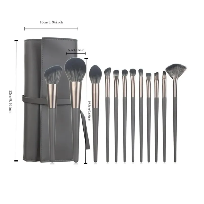 1-14 pezzi Pennelli per trucco Set di strumenti Kit di strumenti per pennelli per ombretto Eyeliner Pennelli per cosmetici Maquiagem Morbidi per la pelle — image 13