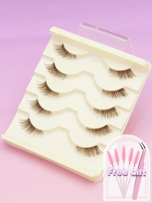 7/5 Paar braune 3D-Nerzwimpern, Seidenwimpern, natürliche lange falsche Wimpern, dramatisches Volumen, gefälschte Wimpern, Make-up-Wimpernverlängerung — image 8