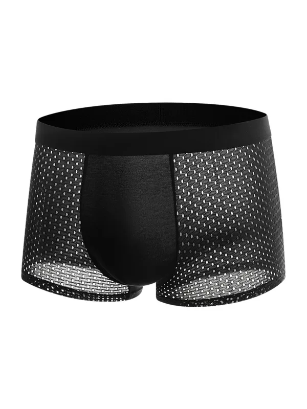 8pcs/set Men's Underwear Ice Silk Mesh Men Panties Breathable Traceless Fashion Panties Male Solid Color Boxer Shorts — image 2