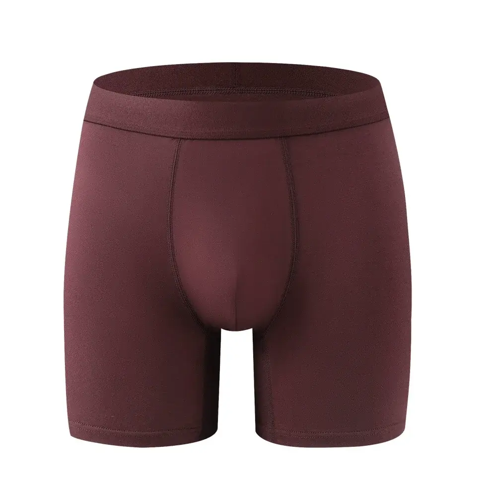 Boxer en fibre de bambou pour homme – Sous-vêtement doux de couleur unie avec taille sans couture et pochette profilée — image 6