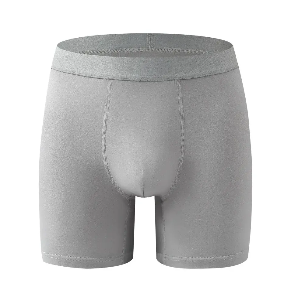 Boxer en fibre de bambou pour homme – Sous-vêtement doux de couleur unie avec taille sans couture et pochette profilée — image 8