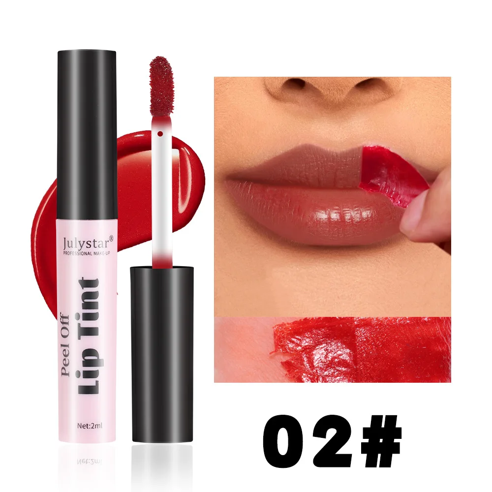 Julystar Peel Off Liquid ลิปสติก 6 สีกันน้ำ Lasting Matte Pink Lip Gloss Moisturizer Tear-off Lip Stain เครื่องสำอางค์แต่งหน้า — image 9