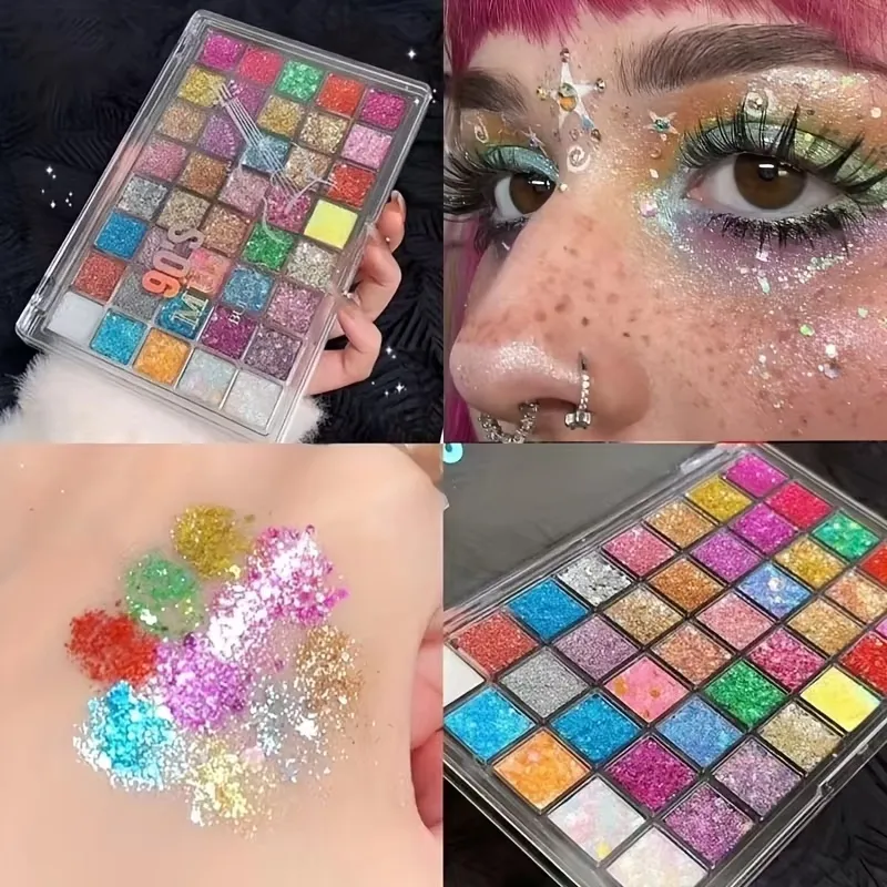 Palette de fards à paupières 40 couleurs, maquillage pour les yeux mat et pailleté, haute pigmentation, Texture crémeuse, maquillage longue durée pour les yeux — image 2