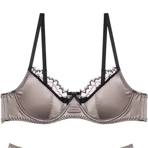 สีแดงซาตินชุด Dopamine ชุดชั้นในหน้าอกขนาดเล็ก Push Up รวบรวม Anti Sagging เซ็กซี่ลูกไม้ Bralette สำหรับผู้หญิง Pure Sensual — image 8