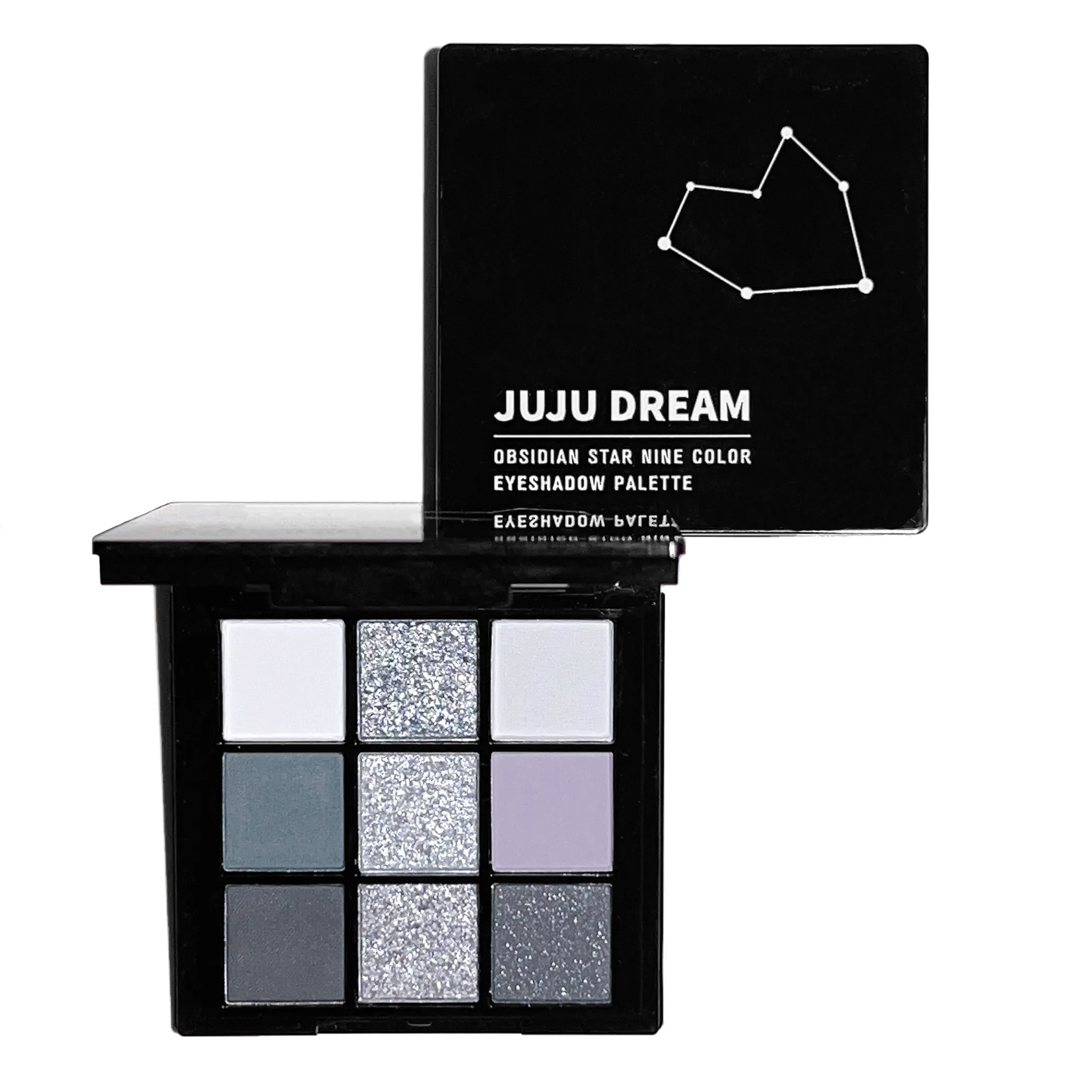 Plaque d'ombre à paupières de neuf couleurs, étoile lumineuse noire, maquillage fumé, plaque de ciment foncé noir foncé, transfrontalière — image 4