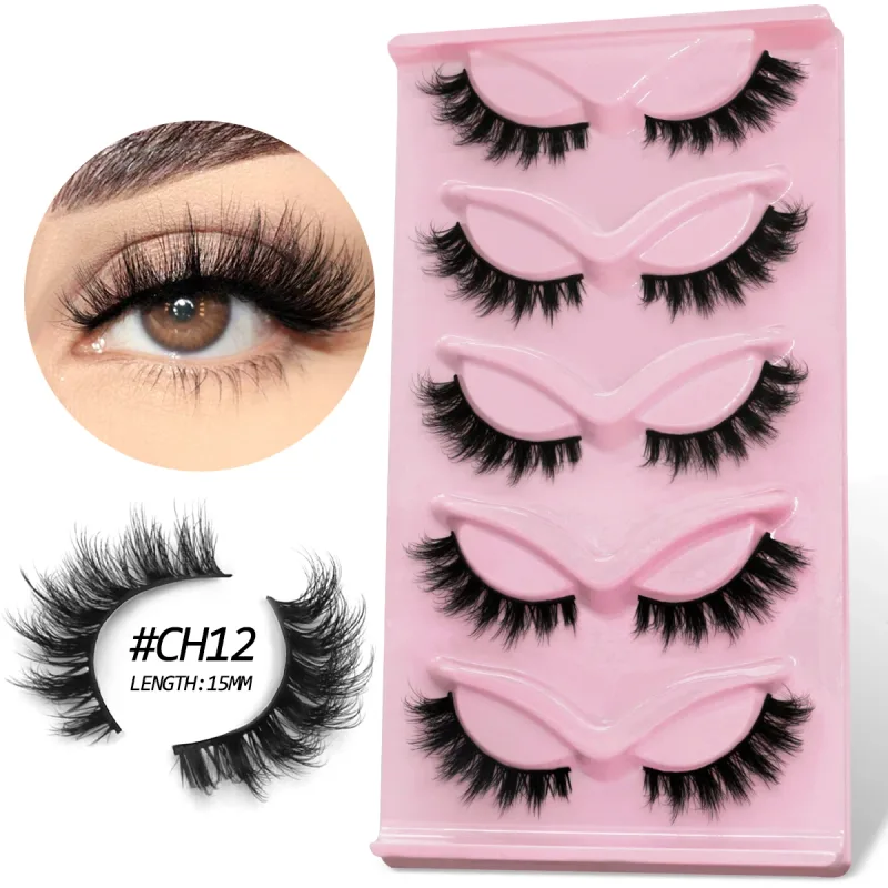 CAT EYE Lashes ดูธรรมชาตินุ่มขนตาปลอม Mink Long Winged End Eye ยาว Eye TAIL Eyelashes EXTENSION แต่งหน้า