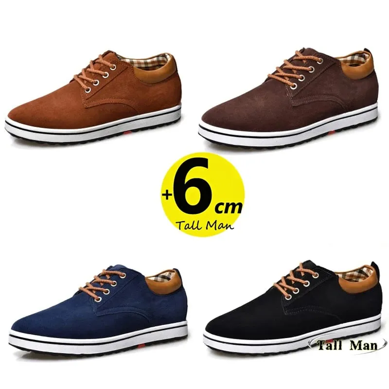 Booster Shoes Lift Men รองเท้าผ้าใบเสริมส้นเพิ่มความสูงพื้นรองเท้า 6CM Sport Black Blue Brown — image 1