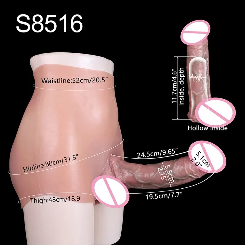 Duże, puste spodnie silikonowe typu Dildo Premium, nadające się do noszenia, hiperrealistyczne, wkładane nakładki na penisa, intymne zabawki do noszenia dla dorosłych — image 16