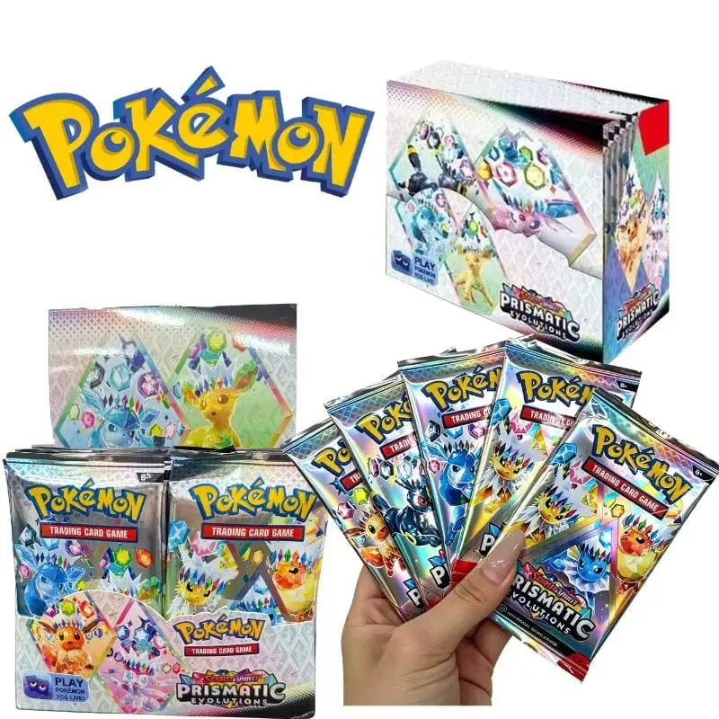 360 Keping/Kotak 10Kad/PACK Kad Pokémon Bahasa Inggeris Prismatic Evolutions Hadiah Kad Transaksi Pertempuran Penggalak Bahasa Inggeris