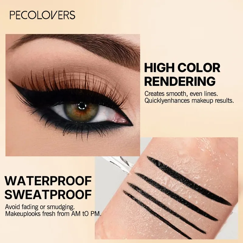 Set Rias Wajah Seri Hitam 3 Buah/SET Lipstik Tahan Air Matte Pena Eyeliner Eyeliner Hitam Tahan Air Sempurna untuk Halloween — image 6