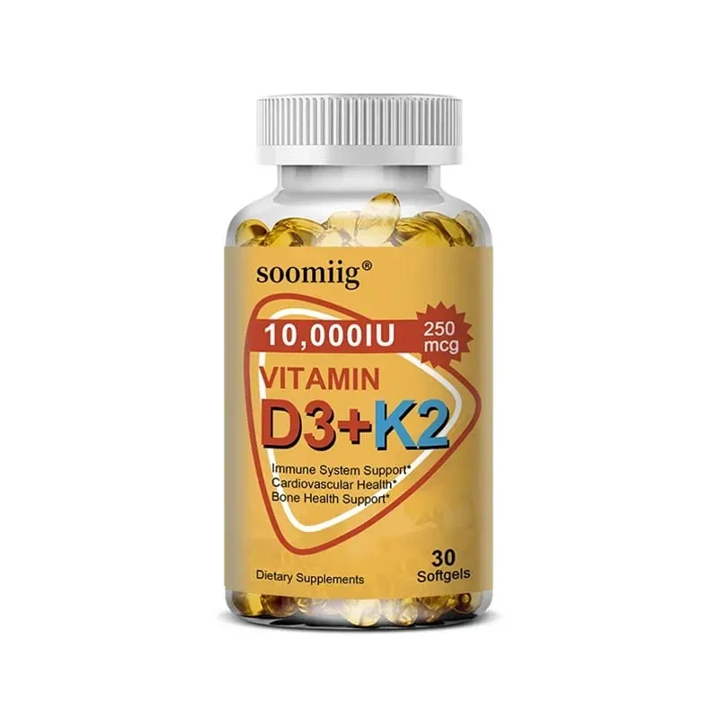 Suplemen Vitamin D3 K2 Softgel Capsule Menyokong Tulang Sendi dan Kesihatan Imun Tulang Kuat & Sihat untuk Lelaki Wanita — image 8