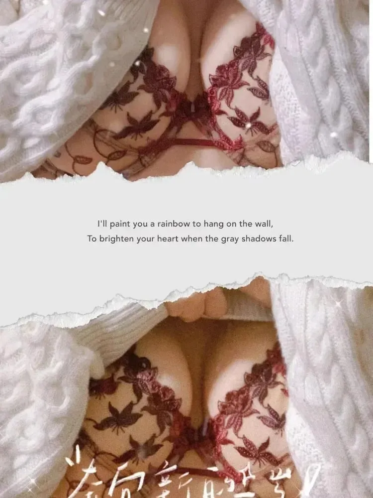 Estilo vitoriano plus size conjunto de sutiã de renda vermelha sexy underwire suporte para seios grandes feminino elegante lingerie arco design — image 6