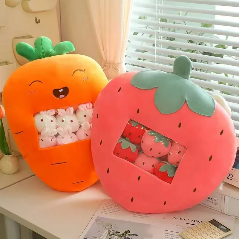 Enam Mainan Kecil Di Dalam Bantal Mewah Buah Kartun Comel Kusyen Sofa Sumbat Lembut Homdecor Bantal Sandaran Hadiah Kanak-kanak — image 3