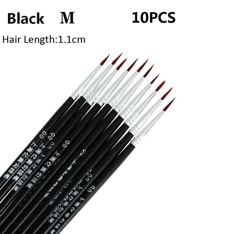 10Pcs 좋은 손으로 그린 얇은 후크 라인 펜 드로잉 아트 펜 나일론 브러쉬 메이크업 아이 라이너 펜 세부 브러쉬 화장품 미술 용품 — image 8