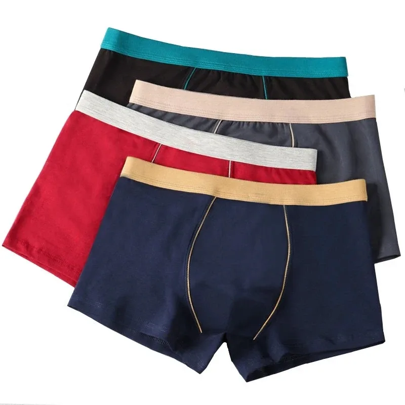 Stor storlek Sömlösa underkläder Herr Boxershorts i massiv bomull Herrtrosor Andas Boxers Herrpaket Kalsonger Man — image 7