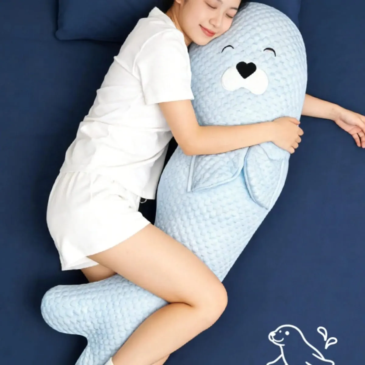 Cuscino lungo in peluche per abbracciare il sonno. Cuscino per il corpo di supporto. Accogliente arredamento a forma di animale. Riposo confortevole per il letto degli adulti — image 5